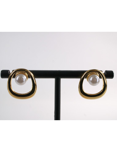 Kolczyki ZŁOTE  MUSZLE Z PERŁĄ  LOLITA...