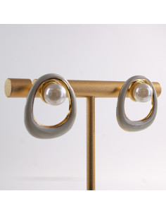 Kolczyki ZŁOTO- BIAŁE  MUSZLE Z PERŁĄ  LOLITA AKCESORIA... 2