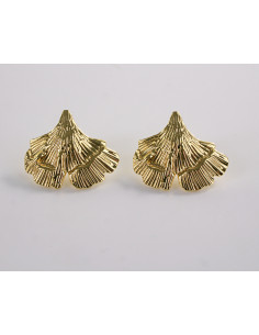 Kolczyki ZŁOTE  LIŚCIE MIŁORZĘBU LOLITA AKCESORIA STAL...