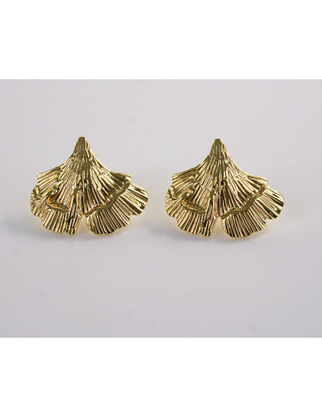 Kolczyki ZŁOTE  LIŚCIE MIŁORZĘBU LOLITA AKCESORIA STAL CHIRURGICZNA