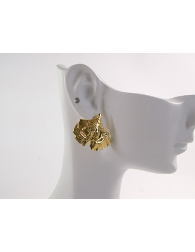 Kolczyki ZŁOTE  LIŚCIE MIŁORZĘBU LOLITA...