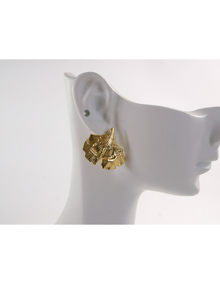 Kolczyki ZŁOTE  LIŚCIE MIŁORZĘBU LOLITA AKCESORIA STAL CHIRURGICZNA