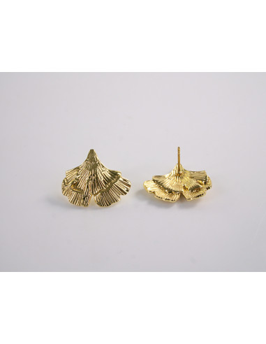 Kolczyki ZŁOTE  LIŚCIE MIŁORZĘBU LOLITA...