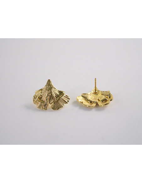 Kolczyki ZŁOTE  LIŚCIE MIŁORZĘBU LOLITA AKCESORIA STAL CHIRURGICZNA