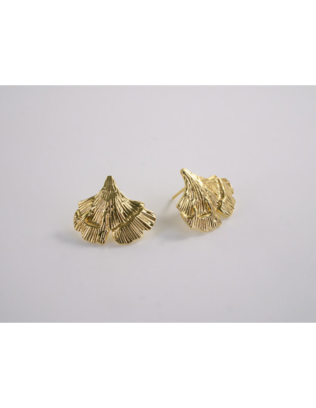 Kolczyki ZŁOTE  LIŚCIE MIŁORZĘBU LOLITA AKCESORIA STAL CHIRURGICZNA