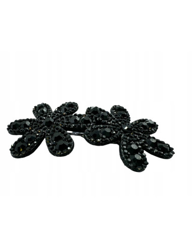 Spinka do włosów CZARNE KWIATKI KWIATY KWIAT...