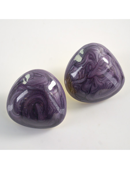 Kolczyki NIEREGULARNE FIOLETOWE MELANŻ  LOLITA AKCESORIA STAL CHIRURGICZNA