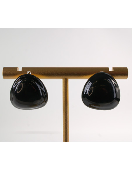 Kolczyki NIEREGULARNE CZARNE    LOLITA AKCESORIA STAL CHIRURGICZNA