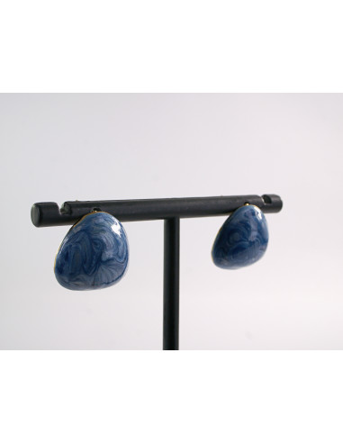 Kolczyki NIEREGULARNE NIEBIESKIE MELANŻ...