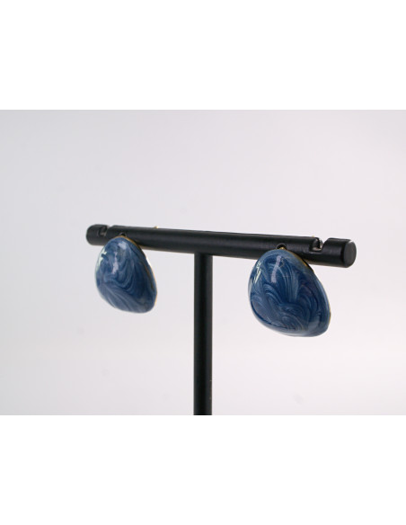 Kolczyki NIEREGULARNE NIEBIESKIE MELANŻ   LOLITA AKCESORIA STAL CHIRURGICZNA