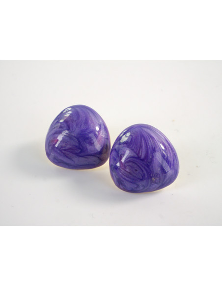 Kolczyki NIEREGULARNE FIOLETOWE MELANŻ  LOLITA AKCESORIA STAL CHIRURGICZNA