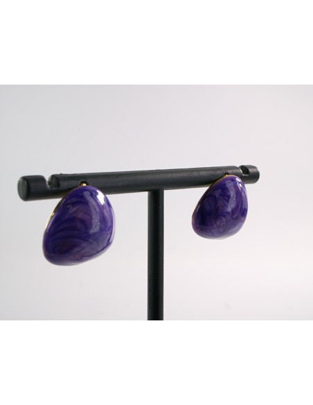 Kolczyki NIEREGULARNE FIOLETOWE MELANŻ  LOLITA AKCESORIA STAL CHIRURGICZNA