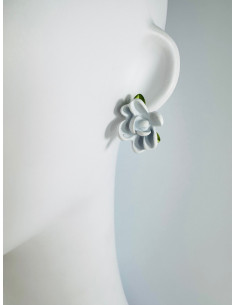 Kolczyki BIAŁE KWIATKI BOHO Lolita Accessories srebrny... 2