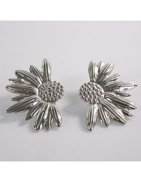 Kolczyki SREBRNE ASYMETRYCZNE KWIATY  LOLITA AKCESORIA STAL CHIRURGICZNA