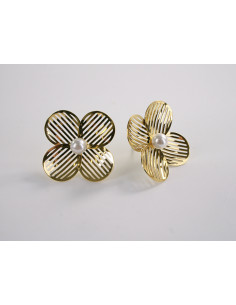 Kolczyki ZŁOTE AŻUROWE KWIATY  Z PEREŁKĄ LOLITA AKCESORIA... 2