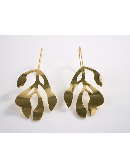Kolczyki ZŁOTE LISCIE LISTKI   LOLITA AKCESORIA STAL CHIRURGICZNA