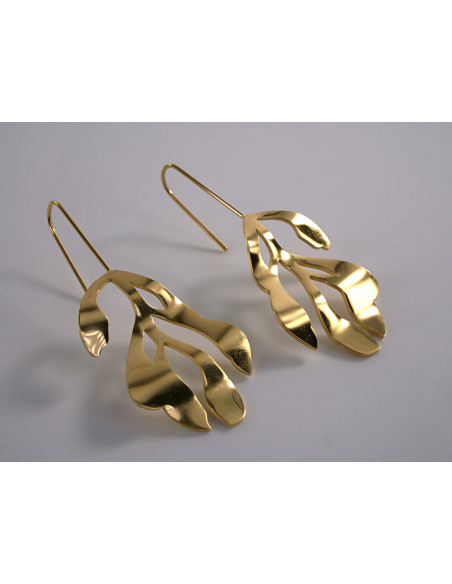 Kolczyki ZŁOTE LISCIE LISTKI   LOLITA AKCESORIA STAL CHIRURGICZNA