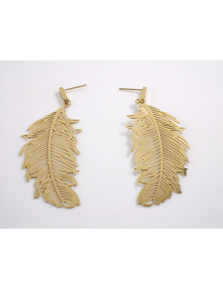 Kolczyki ZŁOTE LISCIE LISTKI   LOLITA AKCESORIA STAL CHIRURGICZNA