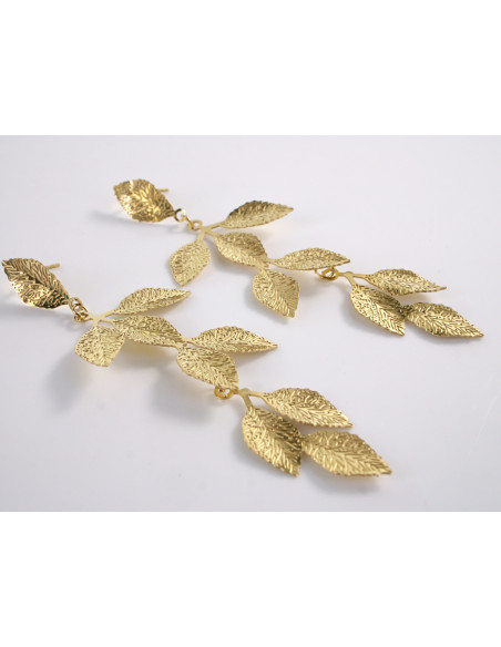 Kolczyki ZŁOTE LISCIE LISTKI   LOLITA AKCESORIA STAL CHIRURGICZNA