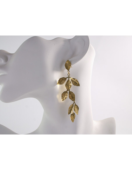 Kolczyki ZŁOTE LISCIE LISTKI   LOLITA AKCESORIA STAL CHIRURGICZNA
