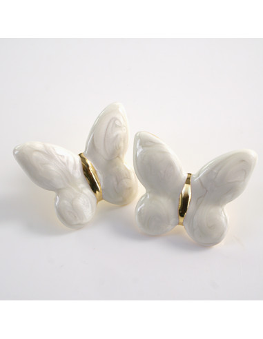 Kolczyki BIAŁE MOTYLKI MOTYL MOTYLEK STAL...