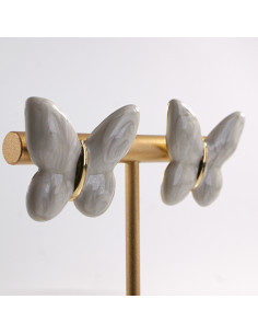 Kolczyki BIAŁE MOTYLKI MOTYL MOTYLEK STAL CHIRURGICZNA... 2