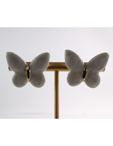 Kolczyki BIAŁE MOTYLKI MOTYL MOTYLEK STAL CHIRURGICZNA LOLITA AKCESORIA