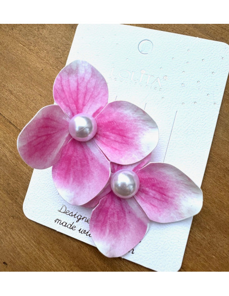 Spinka do włosów KWIAT RÓŻOWA ORCHIDEA HAWAJE KWIATY AKCESORIA LOLITA