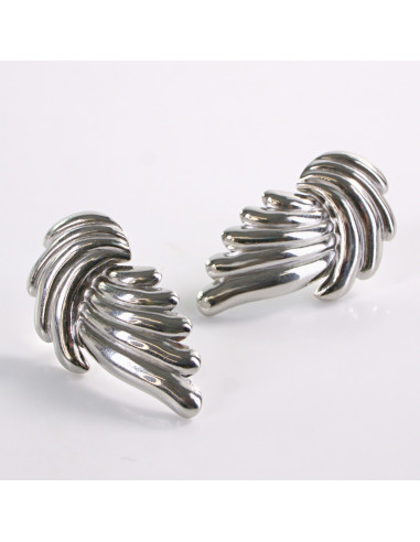 Kolczyki SREBRNE WACHLARZE  STAL CHIRURGICZNA...