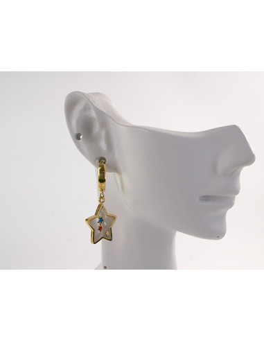 Kolczyki ZŁOTE BOHO ZŁOTE GWIAZDKI STAL...