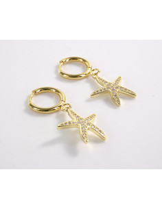 Kolczyki ZŁOTE BOHO ZŁOTE ROZGWIAZDY STAL CHIRURGICZNA...