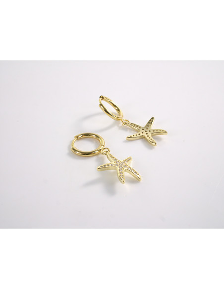 Kolczyki ZŁOTE BOHO ZŁOTE ROZGWIAZDY STAL CHIRURGICZNA LOLITA AKCESORIA