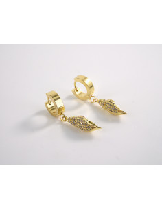 Kolczyki ZŁOTE BOHO ZŁOTE MUSZELKI  STAL CHIRURGICZNA...