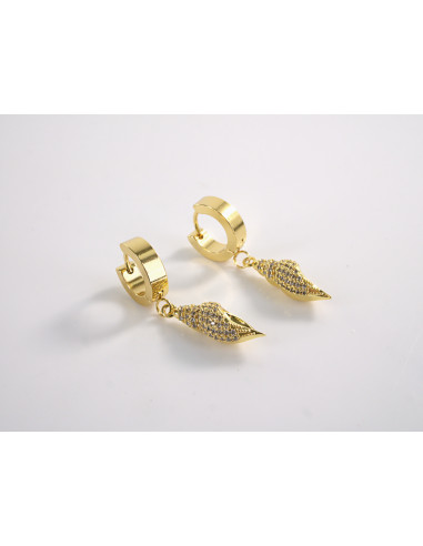 Kolczyki ZŁOTE BOHO ZŁOTE MUSZELKI  STAL...