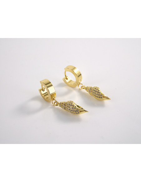 Kolczyki ZŁOTE BOHO ZŁOTE MUSZELKI  STAL CHIRURGICZNA LOLITA AKCESORIA