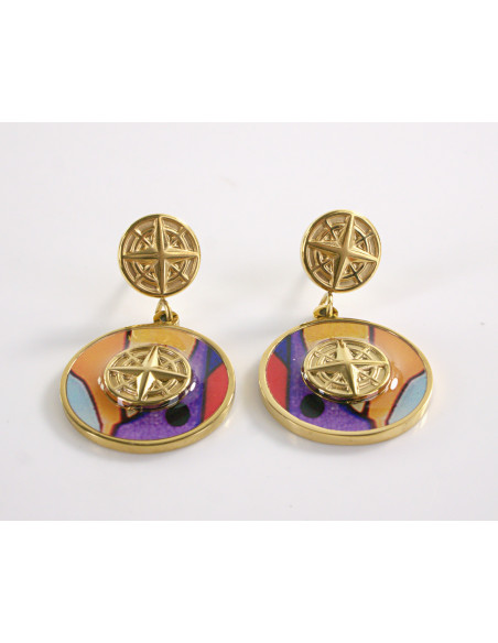 Kolczyki ZŁOTE BOHO ZŁOTE ROZETY STAL CHIRURGICZNA LOLITA AKCESORIA