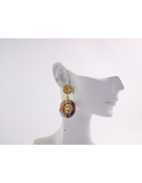 Kolczyki ZŁOTE BOHO ZŁOTE ROZETY STAL CHIRURGICZNA LOLITA AKCESORIA