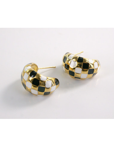 Kolczyki ZŁOTE ZAWIJASY ROGALE  STAL...