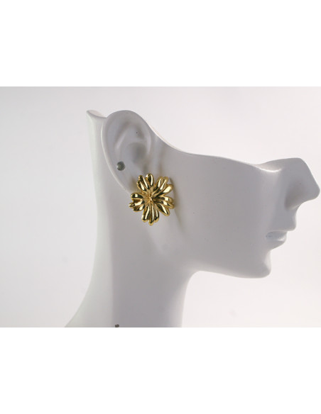 Kolczyki ZŁOTO- SREBRNE KWIATKI  STAL CHIRURGICZNA LOLITA AKCESORIA