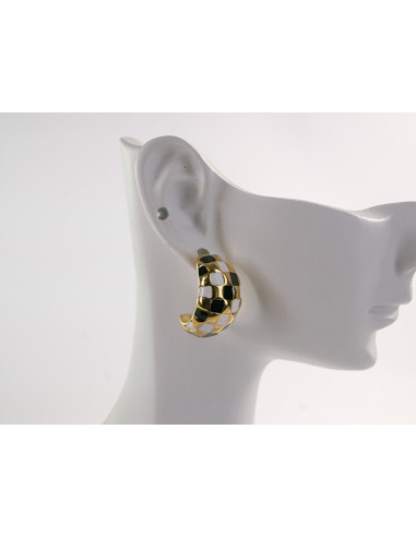 Kolczyki ZŁOTE ZAWIJASY ROGALE  STAL...