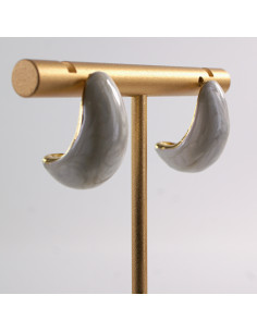 Kolczyki BIAŁE ŁEZKI ROGALE   STAL CHIRURGICZNA LOLITA... 2