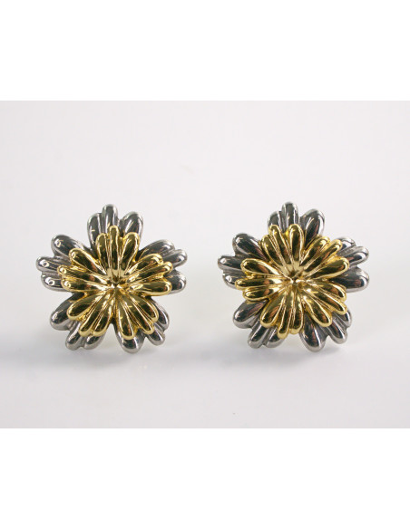 Kolczyki ZŁOTO- SREBRNE KWIATKI  STAL CHIRURGICZNA LOLITA AKCESORIA