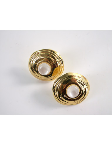 Kolczyki ZŁOTE  ROZETY vintage  STAL...