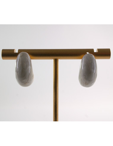 Kolczyki BIAŁE ŁEZKI ROGALE   STAL CHIRURGICZNA...