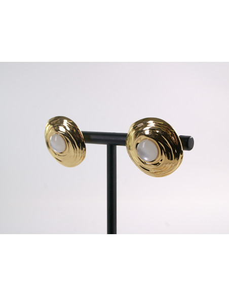 Kolczyki ZŁOTE  ROZETY vintage  STAL CHIRURGICZNA LOLITA AKCESORIA 2,5 CM