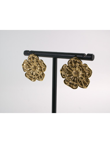 Kolczyki ZŁOTE KWIATY ROZETY  STAL CHIRURGICZNA...