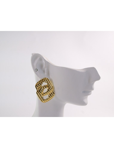 Kolczyki ZŁOTY  " ŁANCUCH"  STAL CHIRURGICZNA...