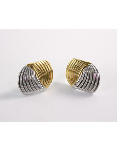 Kolczyki ZŁOTO- SREBRNE ROZETY   STAL CHIRURGICZNA LOLITA...