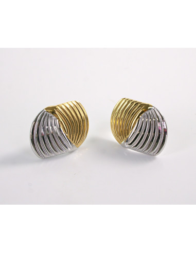 Kolczyki ZŁOTO- SREBRNE ROZETY   STAL...