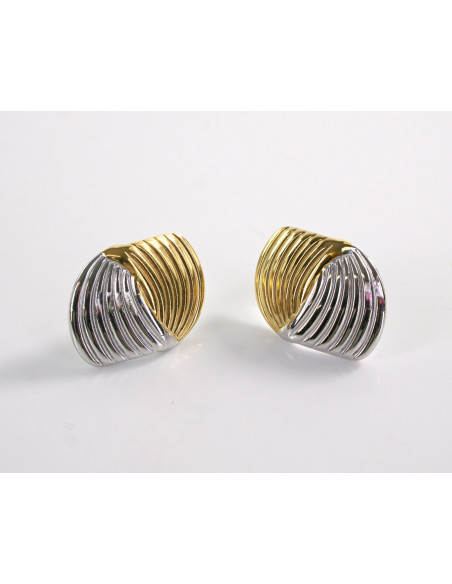 Kolczyki ZŁOTO- SREBRNE ROZETY   STAL CHIRURGICZNA LOLITA AKCESORIA